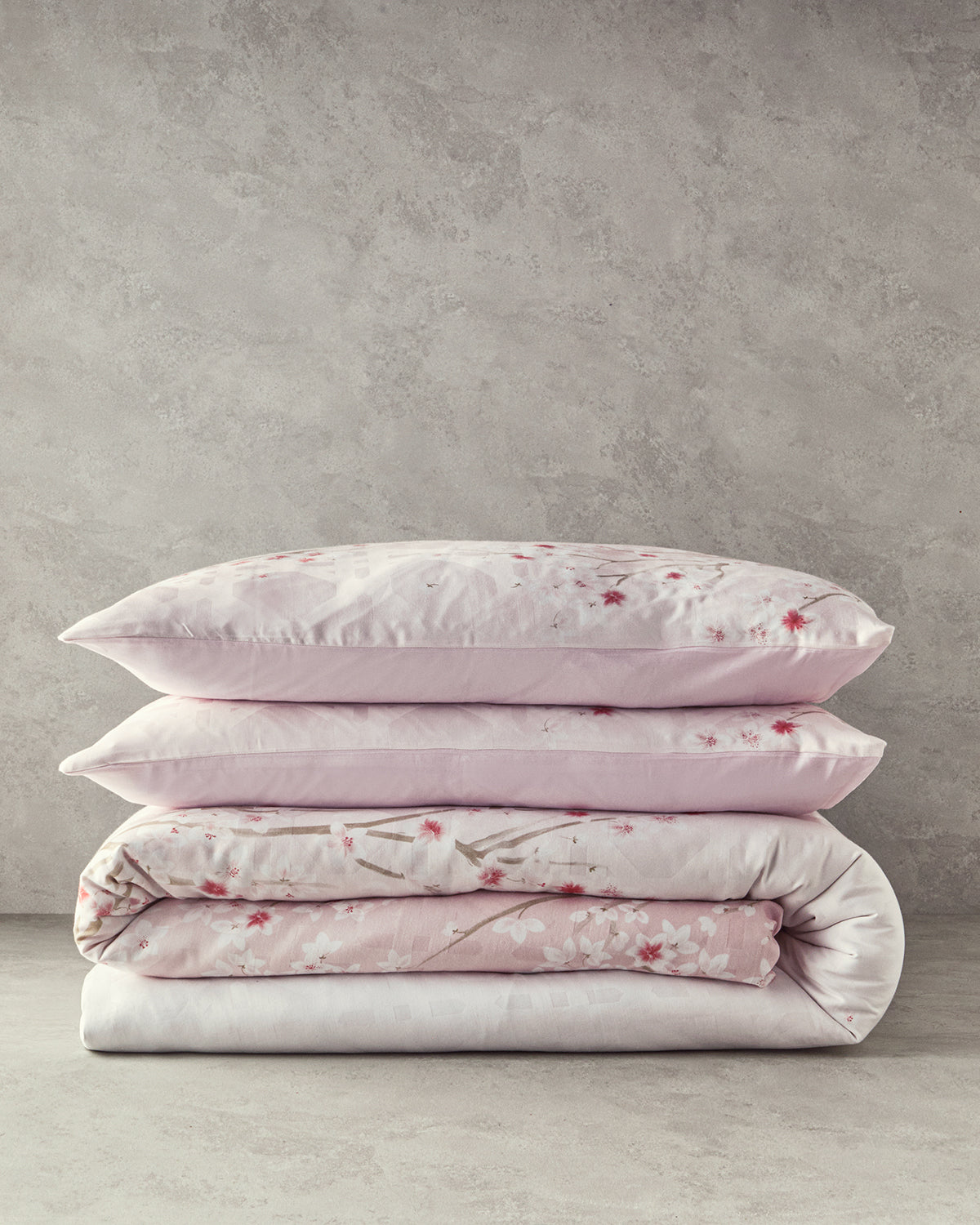 Jacquard Digital Soft Cotton Duvet Cover Set Pink (view 6)