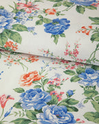 Rose Romance Cotton Duvet Cover Set Blue (view 8)