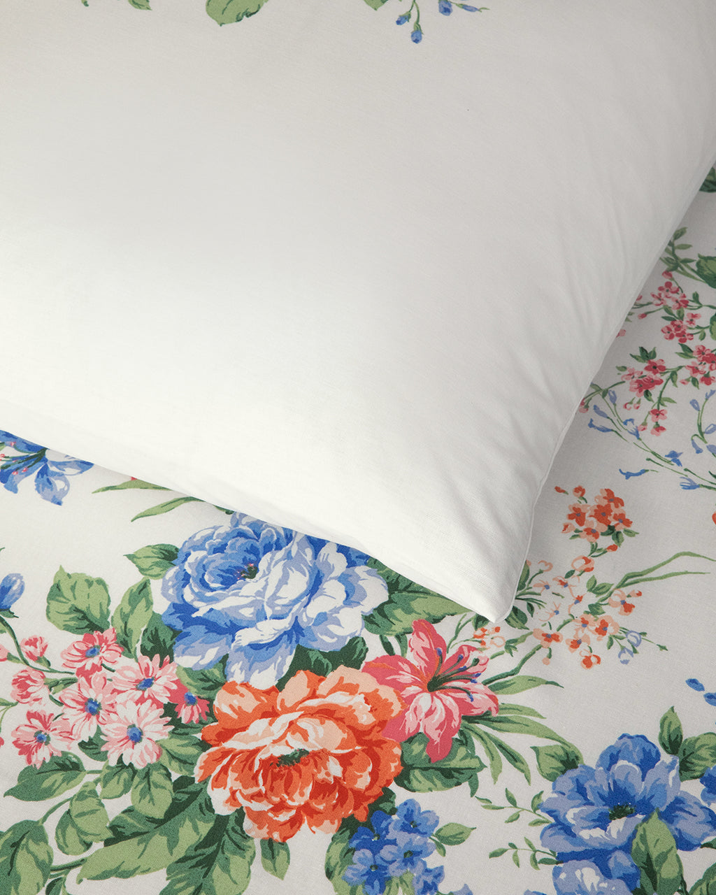 Rose Romance Cotton Duvet Cover Set Blue (view 9)