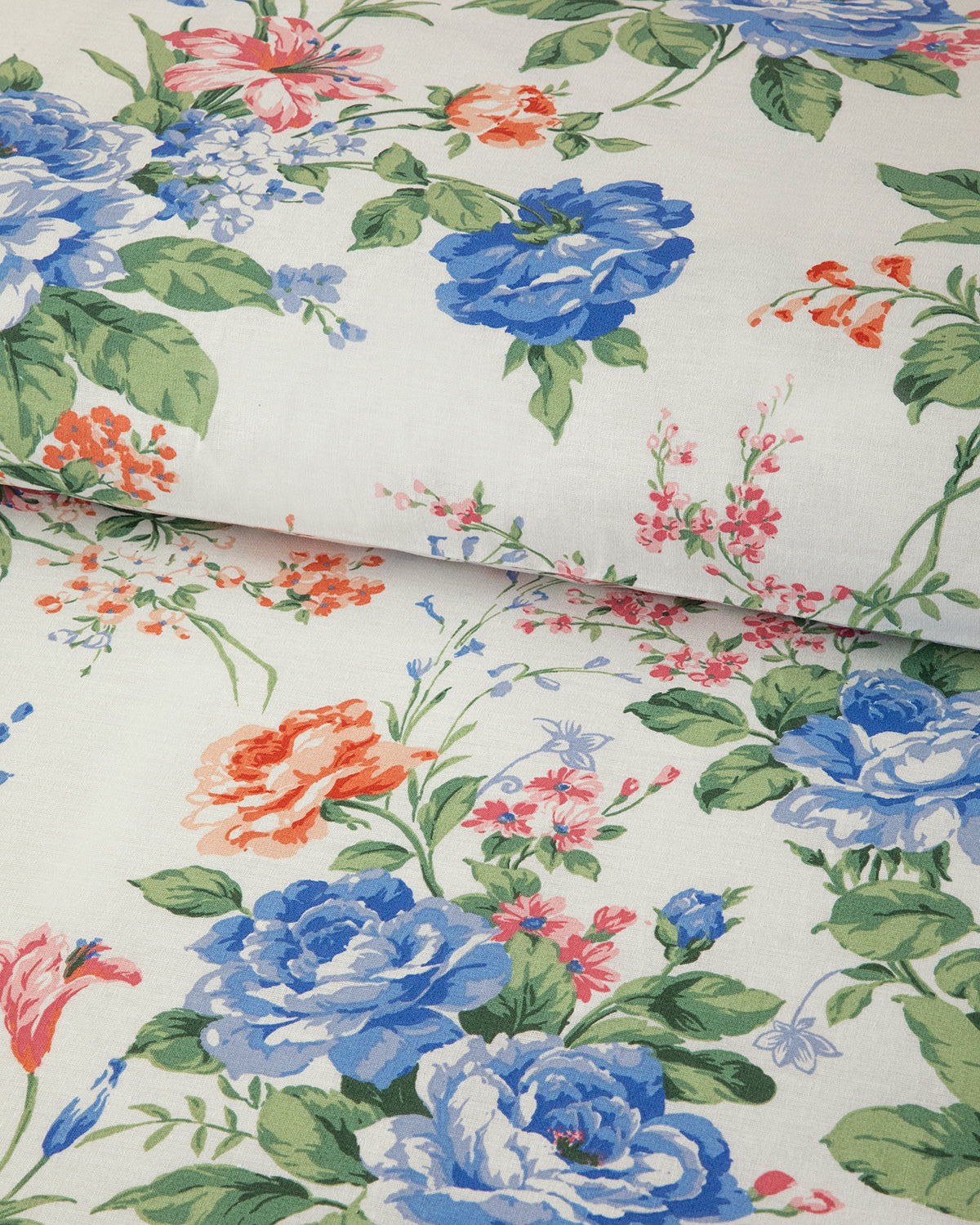 Rose Romance Cotton Duvet Cover Set Blue (view 13)