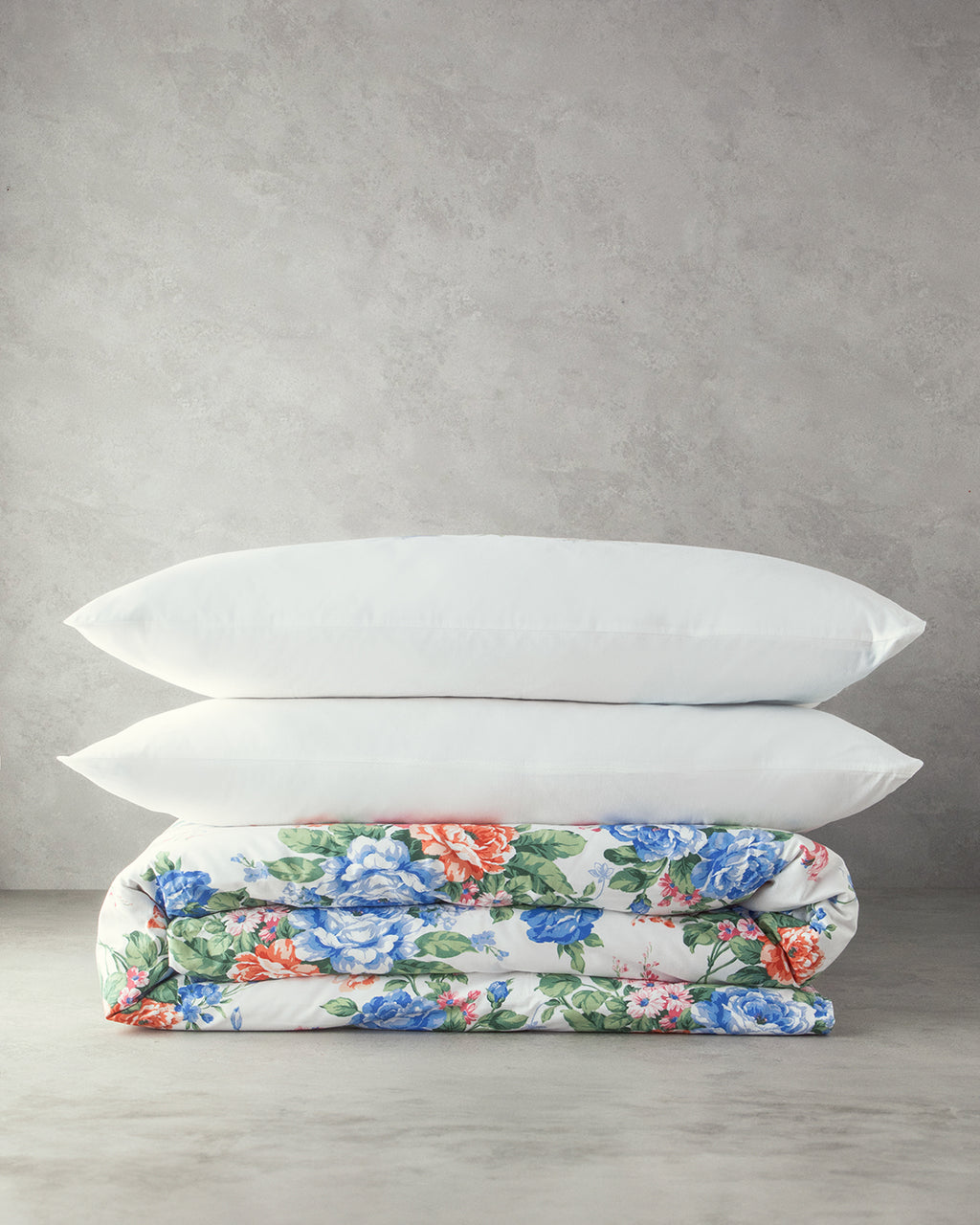 Rose Romance Cotton Duvet Cover Set Blue (view 16)