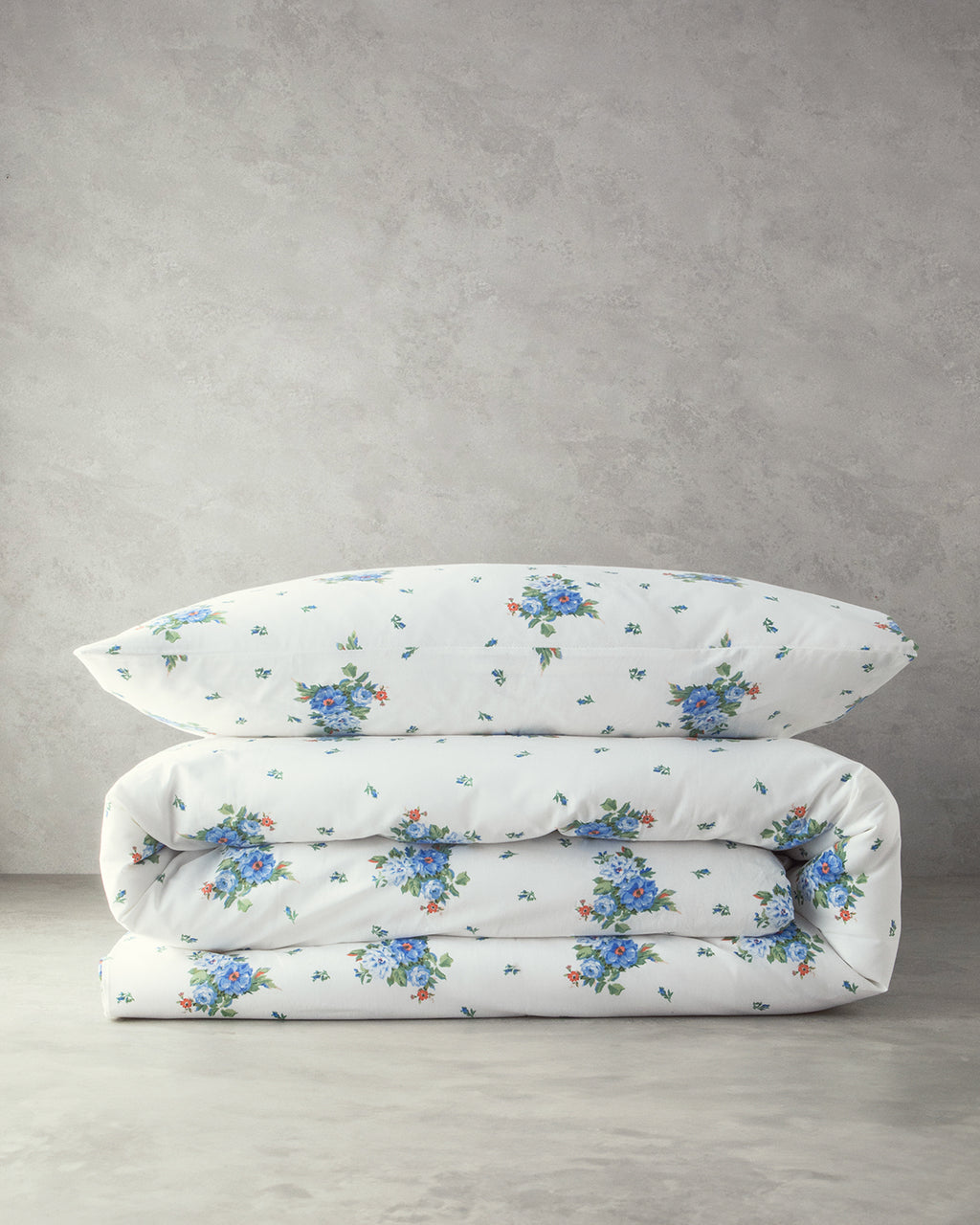 Cotton Duvet Cover Set Blue (view 5)