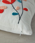 Punch Needle Embroidered Stuffed Cushion 45x45 cm Natural