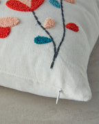 Punch Needle Embroidered Stuffed Cushion 45x45 cm Natural