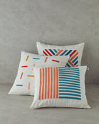 Punch Needle Embroidered Stuffed Cushion 45x45 cm Natural (view 2)