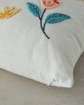 Fiore Punch Needle Embroidered Stuffed Cushion 45x45 cm Natural
