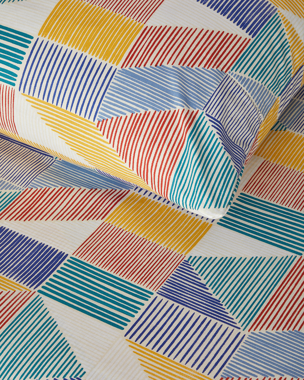 Sea Marine Cotton Duvet Cover Set Red - Yellow (view 10)
