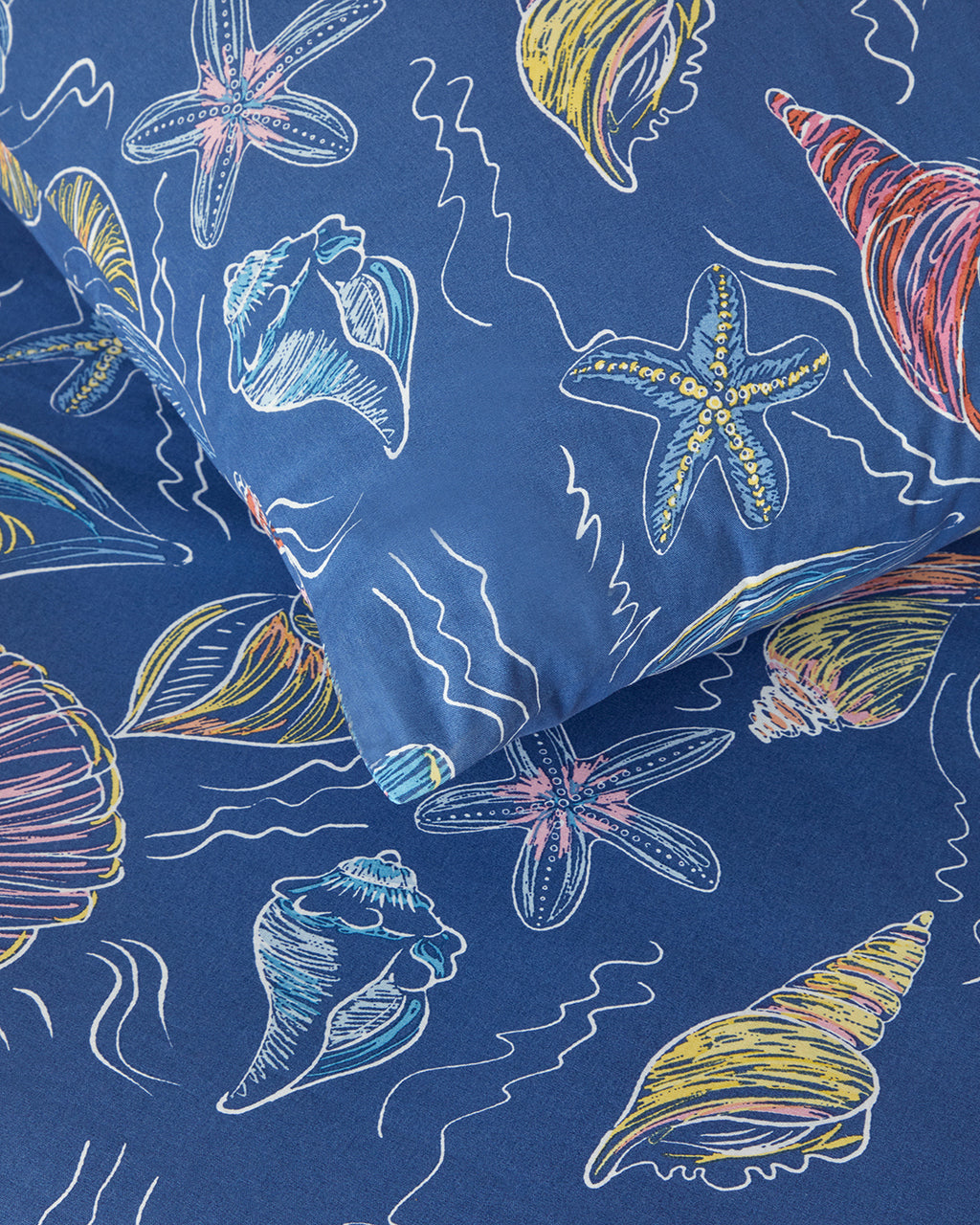Sea Dreams Cotton Double Size Duvet Cover Set 200x220 cm Dark Blue (view 4)