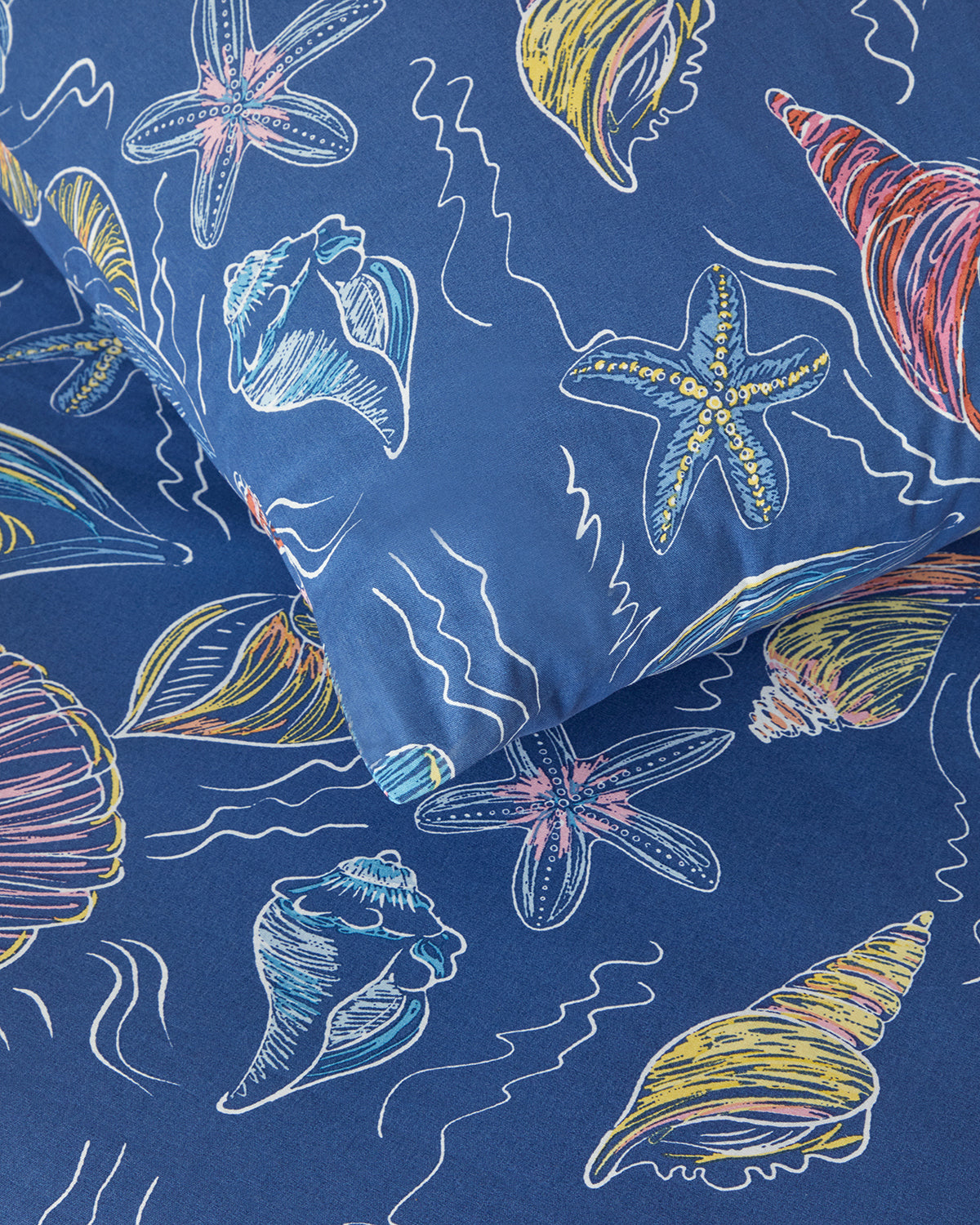 Sea Dreams Cotton Double Size Duvet Cover Set 200x220 cm Dark Blue (view 4)