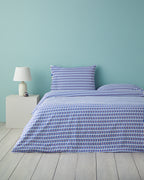 Cotton Duvet Cover Set Navy Blue - Orange (view 12)