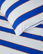 Marine Stripe Cotton Duvet Cover Set - Dark Blue - Single 160x220 cm (view 4)