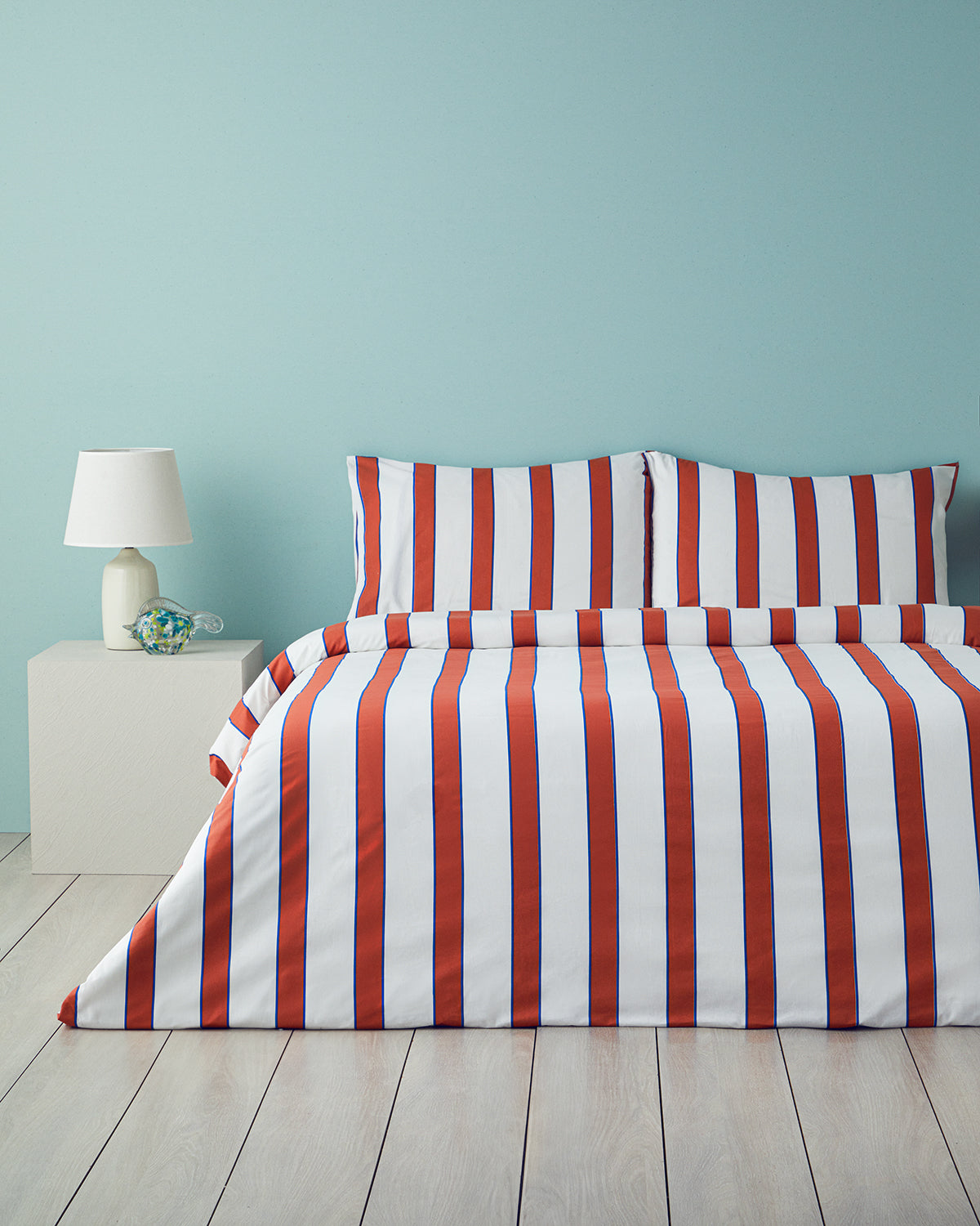 Marine Stripe Cotton Duvet Cover Set (view 7)