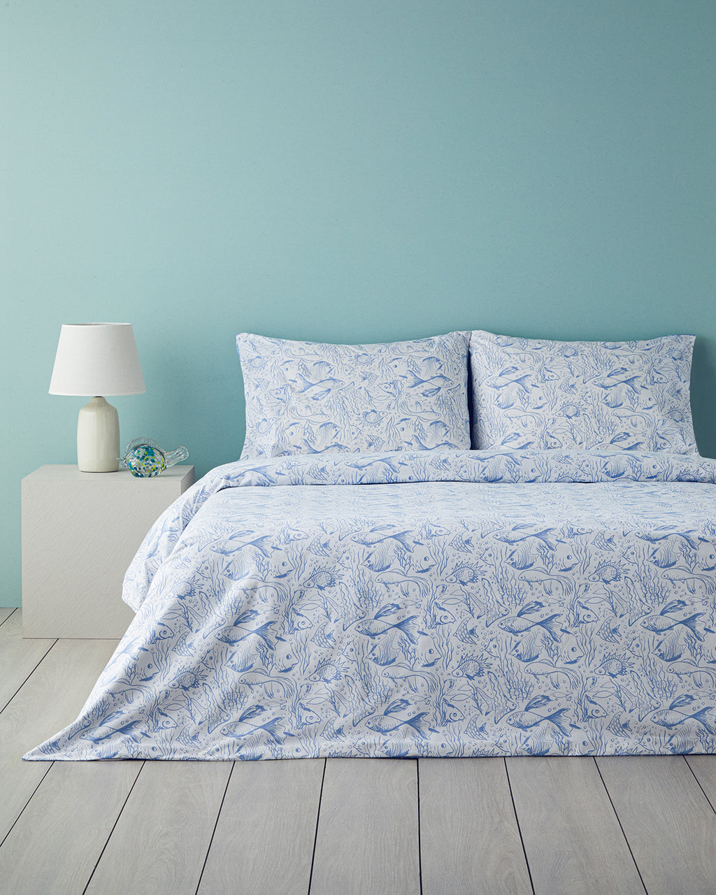 Marine Stripe Cotton Duvet Cover Set (view 17)