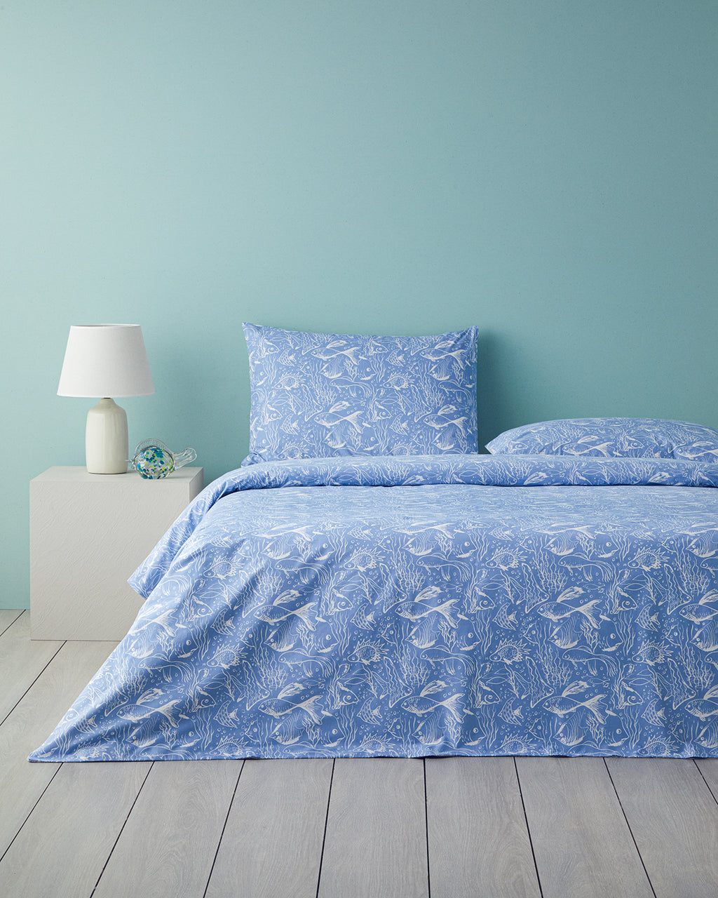 Marine Stripe Cotton Duvet Cover Set (view 21)