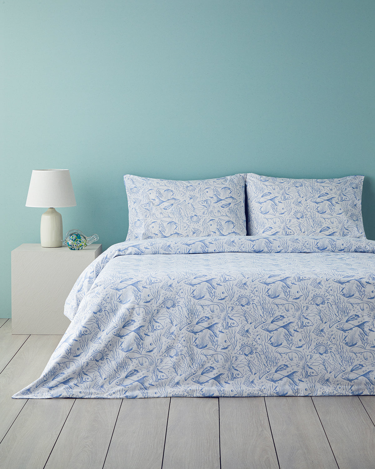 Marine Stripe Cotton Duvet Cover Set (view 27)