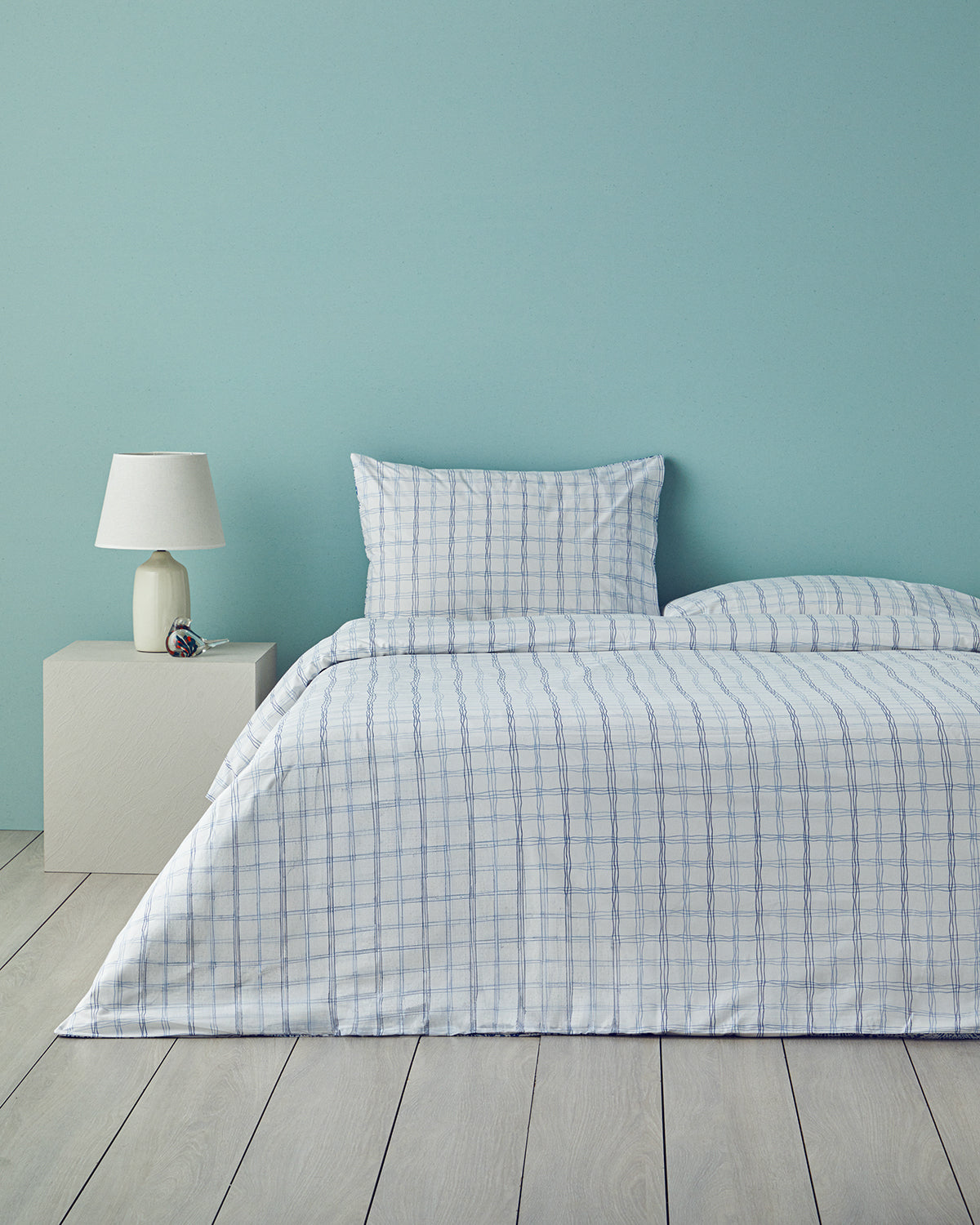 Cotton Duvet Cover Set Blue - Double 200x220 cm (view 2)