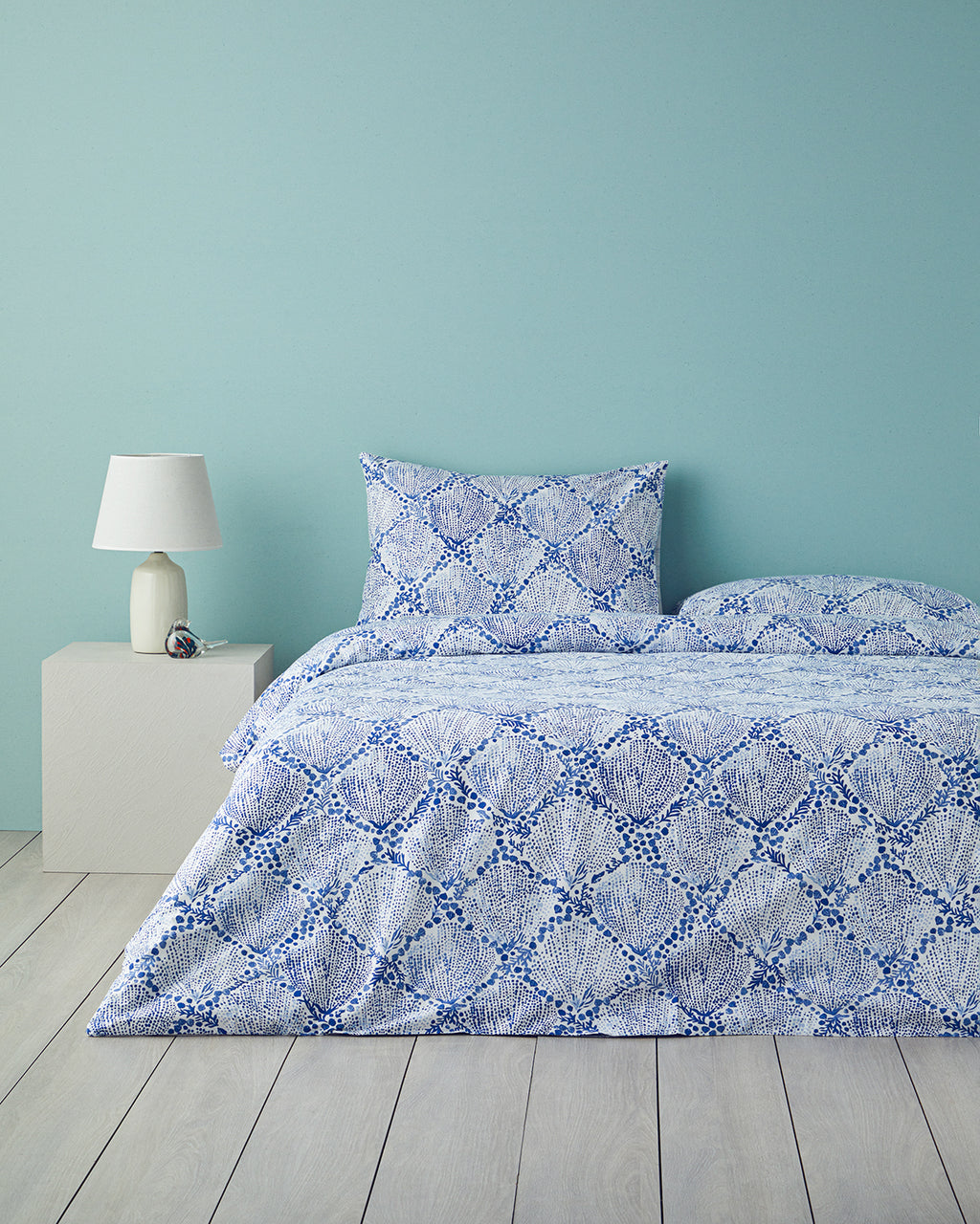 Cotton Duvet Cover Set Blue (view 11)