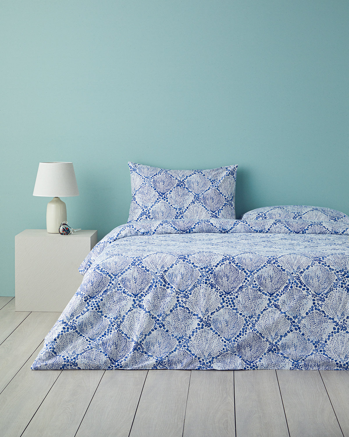 Cotton Duvet Cover Set Blue (view 11)