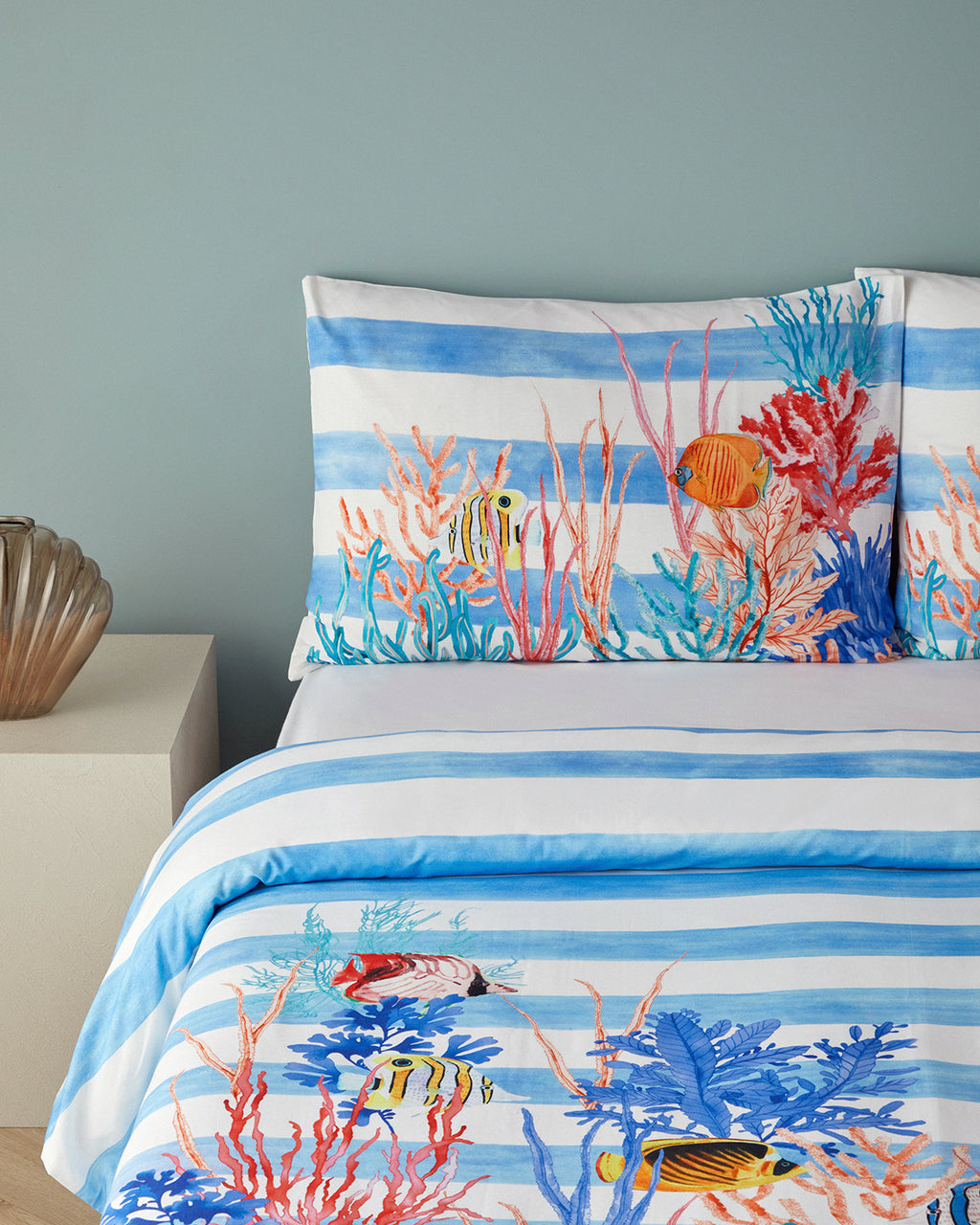 Soft Cotton with Digital Print Double Size Duvet Cover Set 200x220 cm Blue (view 2)