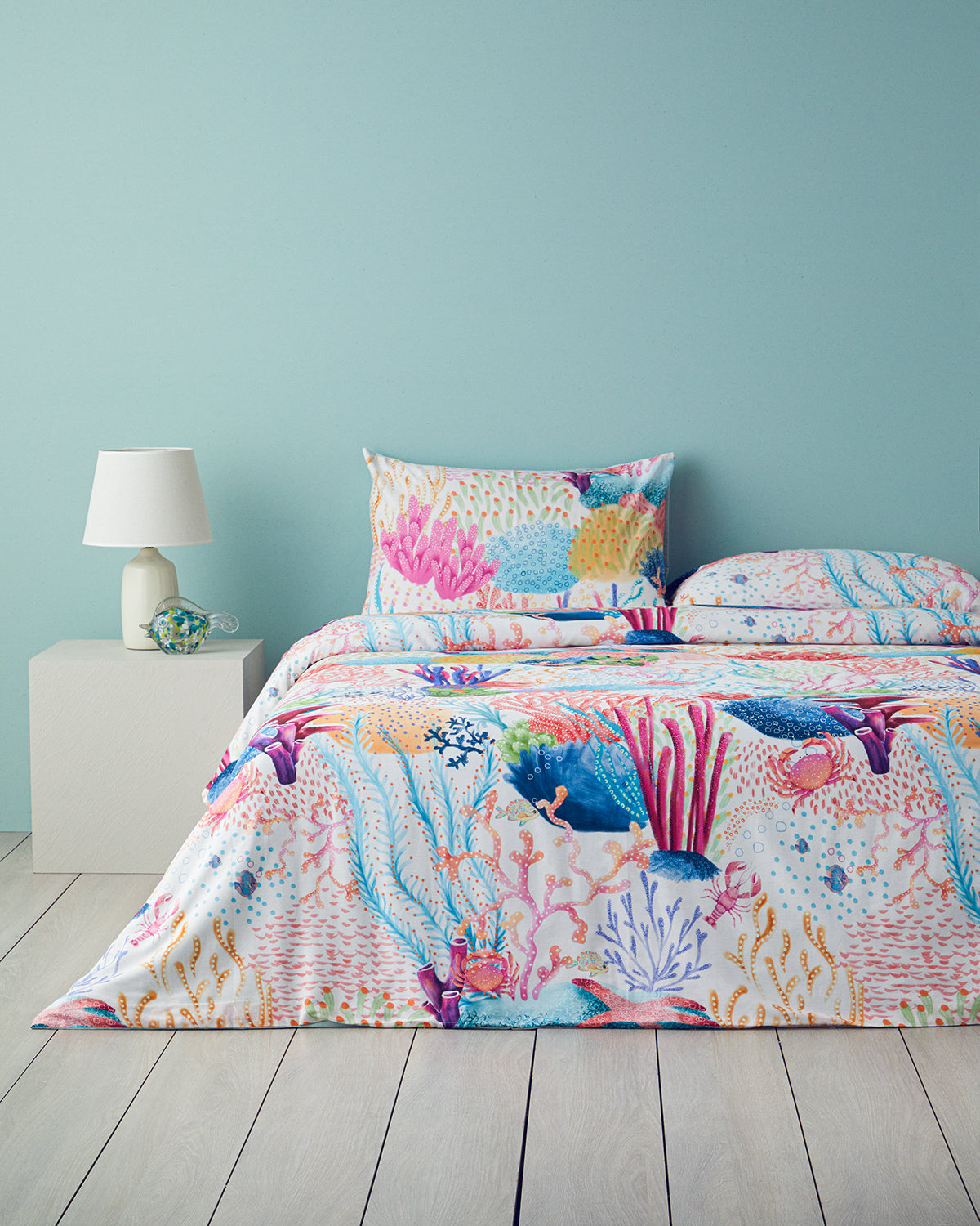 Soft Cotton with Digital Print King Size Duvet Cover Set 240x220 cm Pink