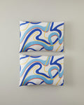 Cotton 2 pcs Pillow Case 50x70 cm Navy Blue - Orange