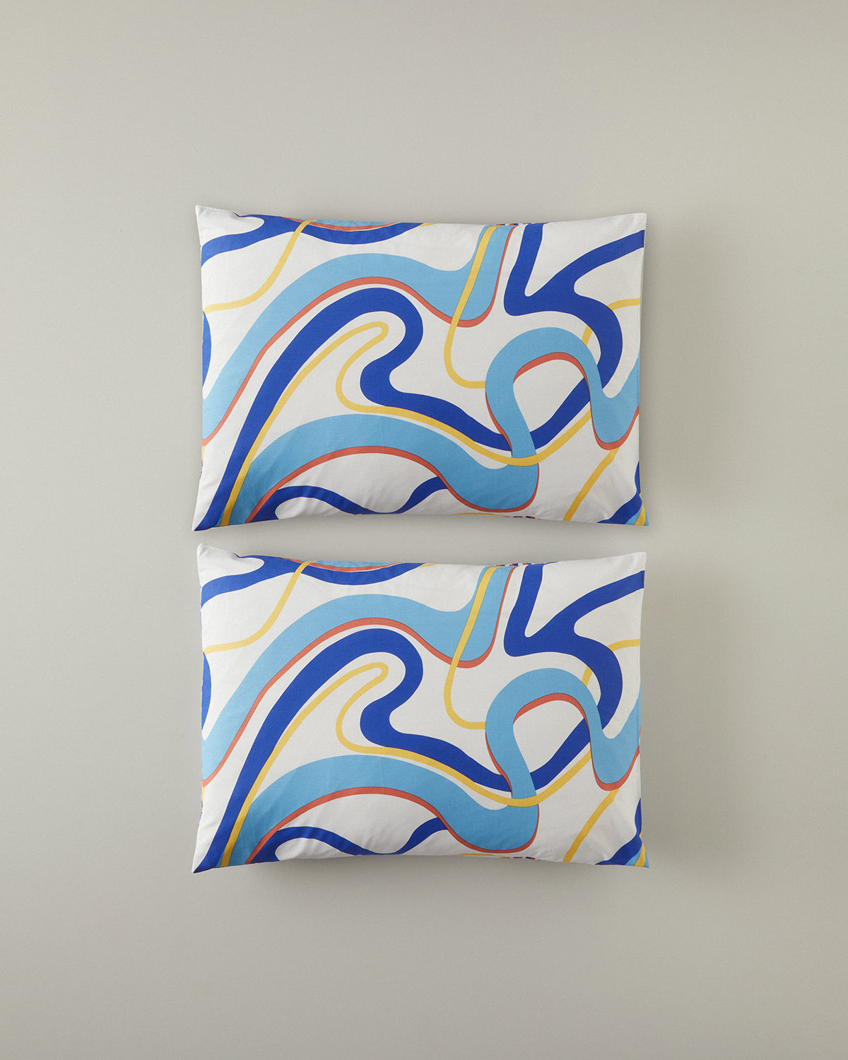 Cotton 2 pcs Pillow Case 50x70 cm Navy Blue - Orange