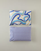 Cotton 2 pcs Pillow Case 50x70 cm Navy Blue - Orange (view 2)