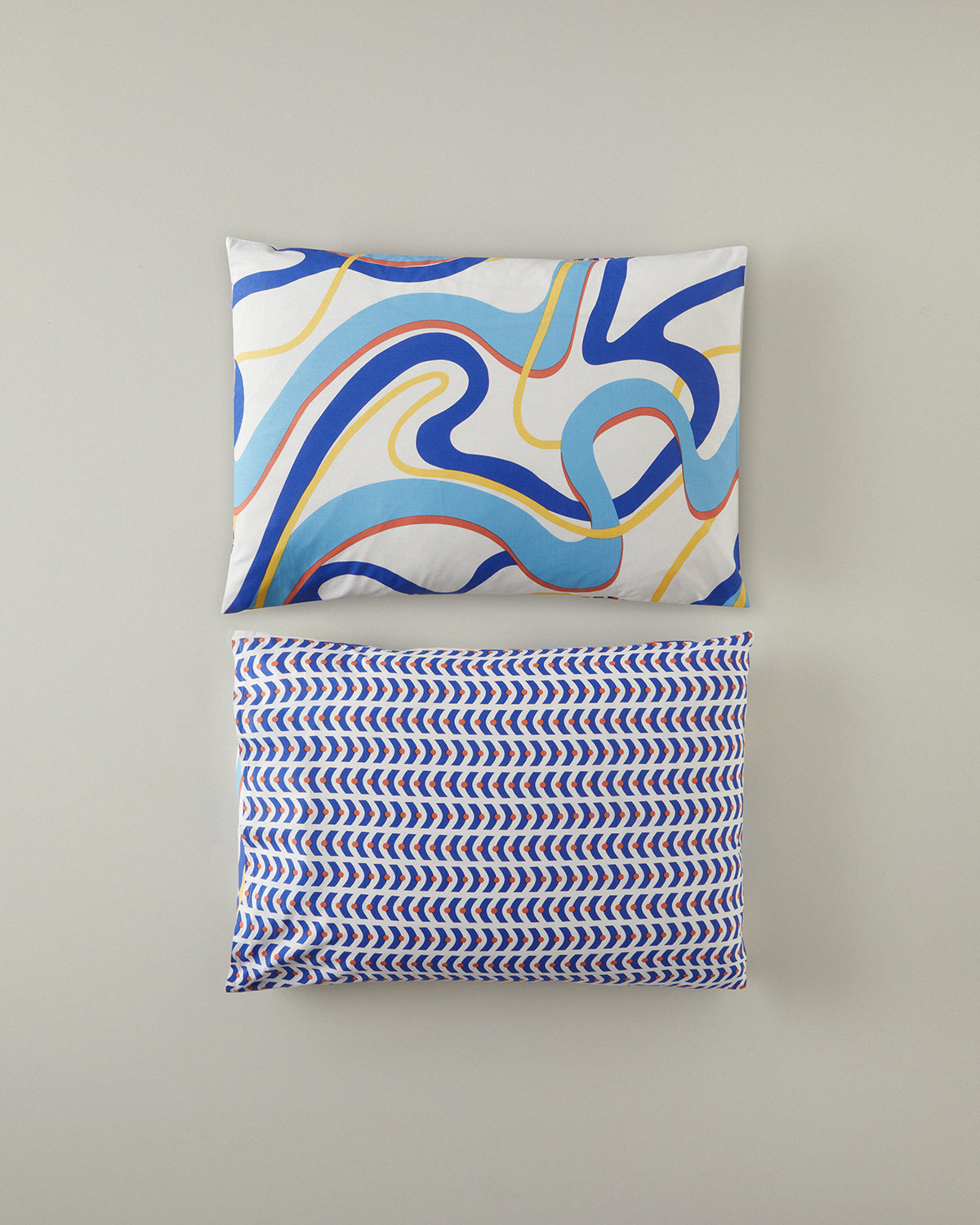 Cotton 2 pcs Pillow Case 50x70 cm Navy Blue - Orange (view 2)
