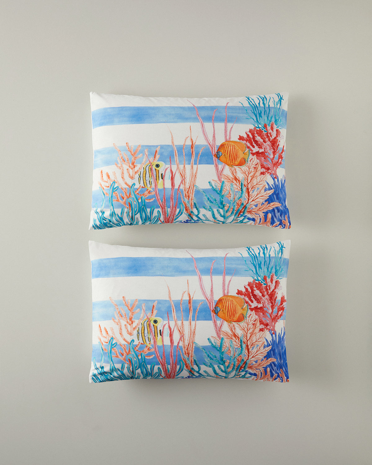 Soft Cotton with Digital Print 2 pcs Pillow Case 50x70 cm Blue