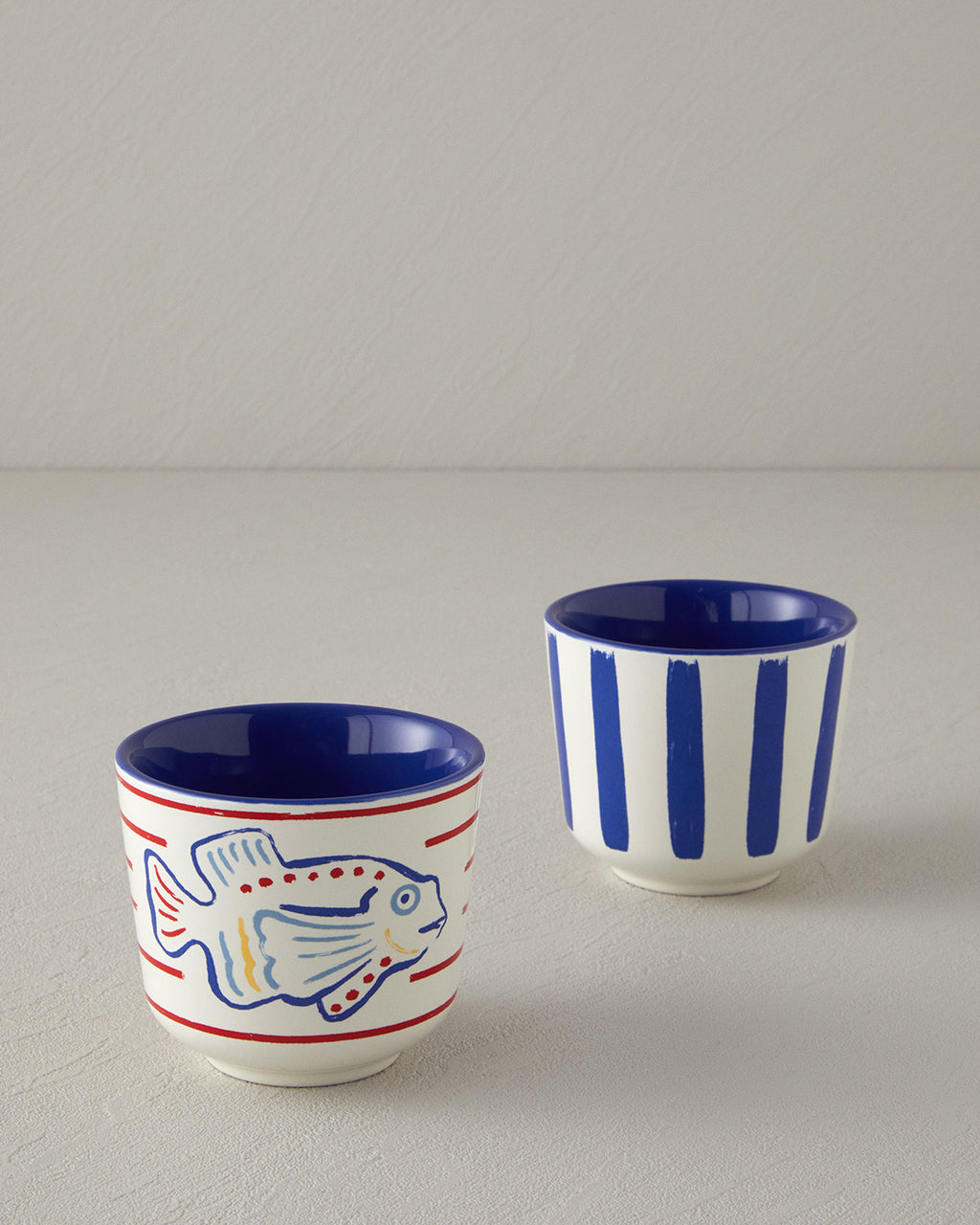 Blue Fish Stoneware 2 pcs Glass 270 ml Blue
