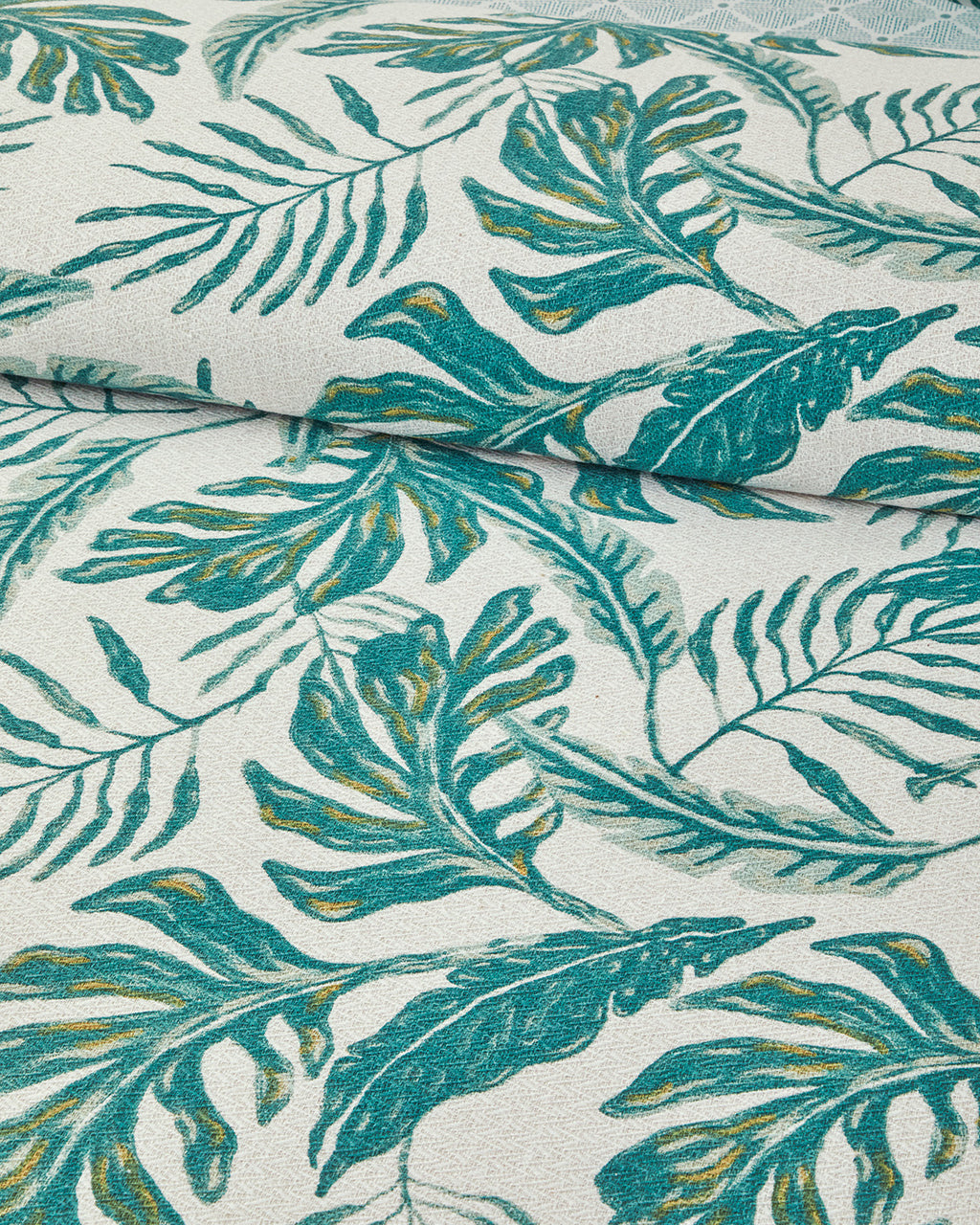 Tropical Breeze Printed Summer Blanket Set Green - Single 150x220 cm