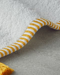 Colorful Lines Cotton Fringed Face Towel 50x80 cm - Ecru - Yellow