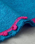Crispy Colorful Cotton Crocheted Face Towel 50x80 cm Blue