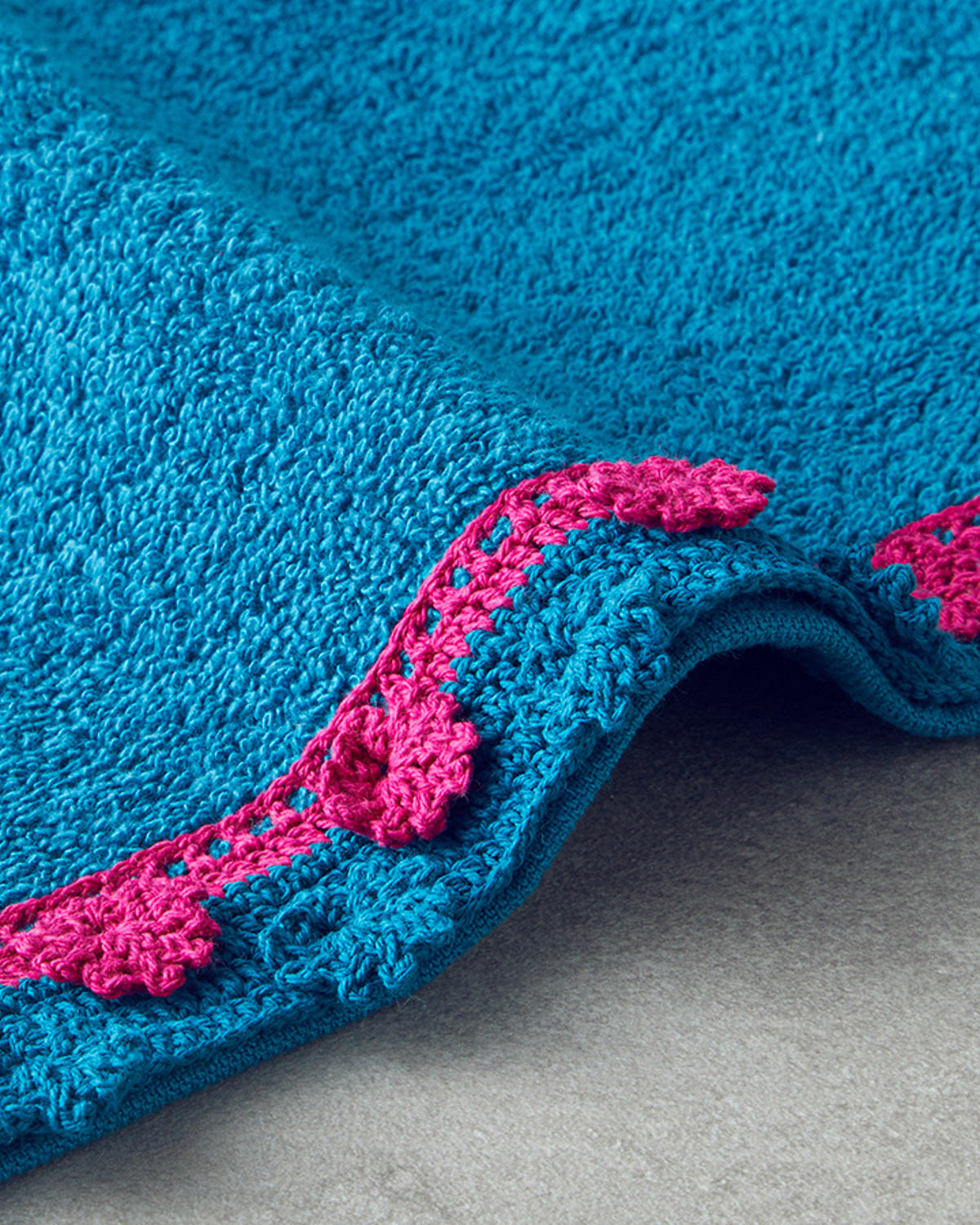 Crispy Colorful Cotton Crocheted Face Towel 50x80 cm Blue