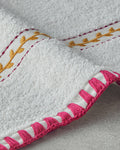 Cotton Embroidered Face Towel 50x80 cm Ecru