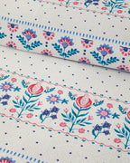 Folk Stripes Printed Double Size Summer Blanket Set 200x220 cm Blue - Pink (view 2)