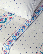 Folk Stripes Printed Double Size Summer Blanket Set 200x220 cm Blue - Pink (view 3)