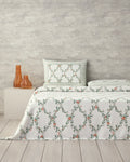 Floral Slice Printed Summer Blanket Set Green - Single 150x220 cm