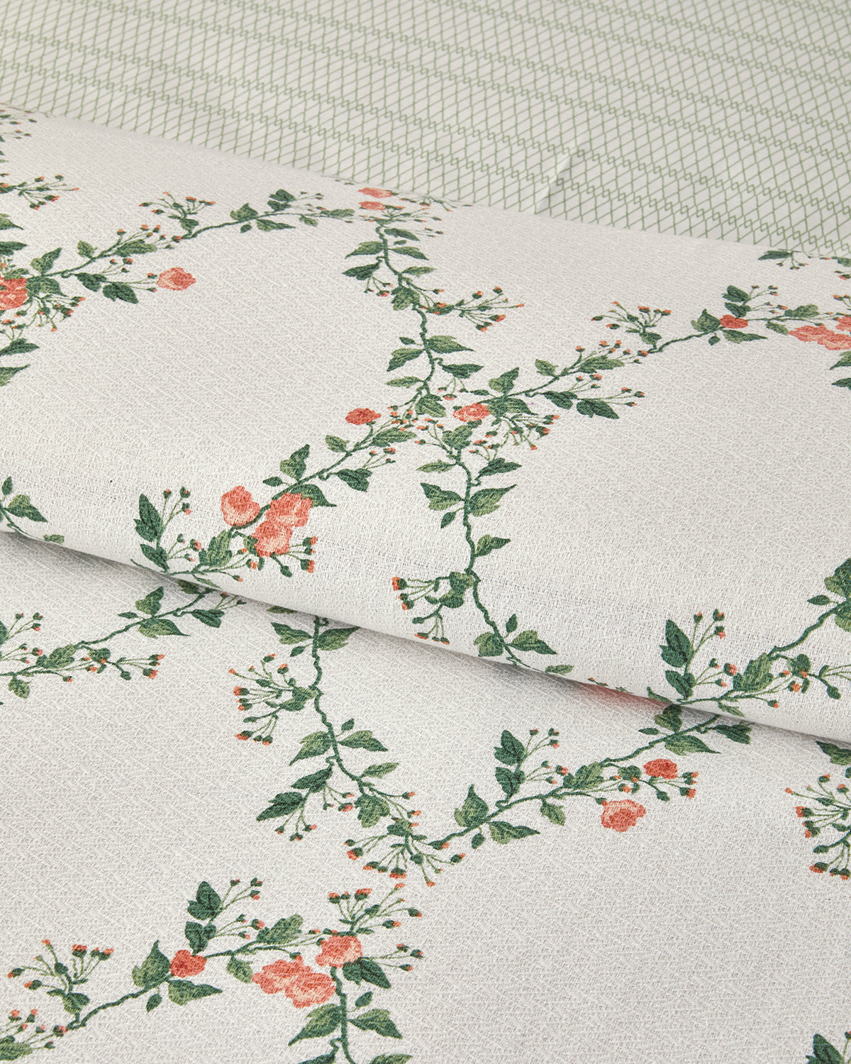 Floral Slice Printed Summer Blanket Set Green (view 3)