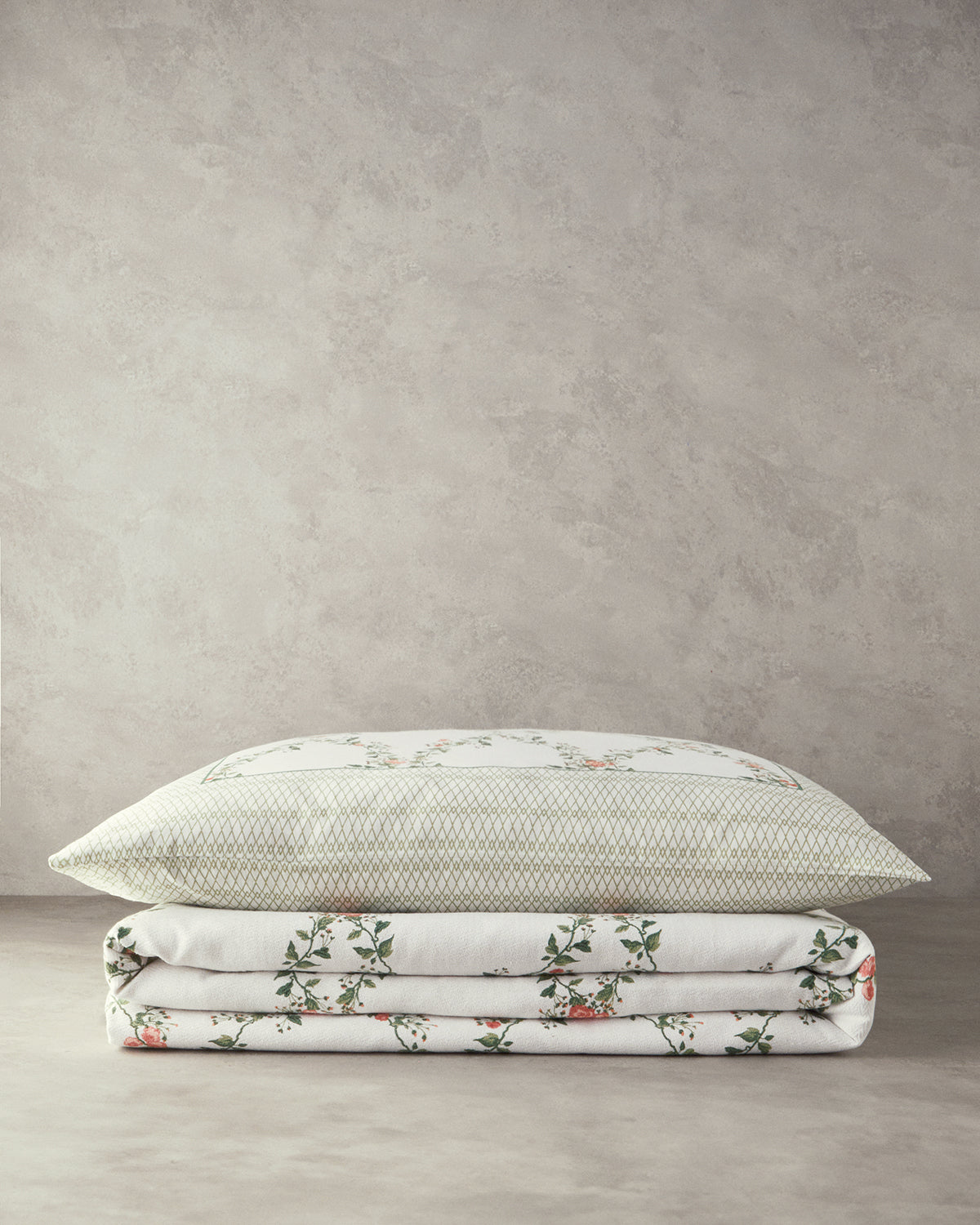 Floral Slice Printed Summer Blanket Set Green (view 5)