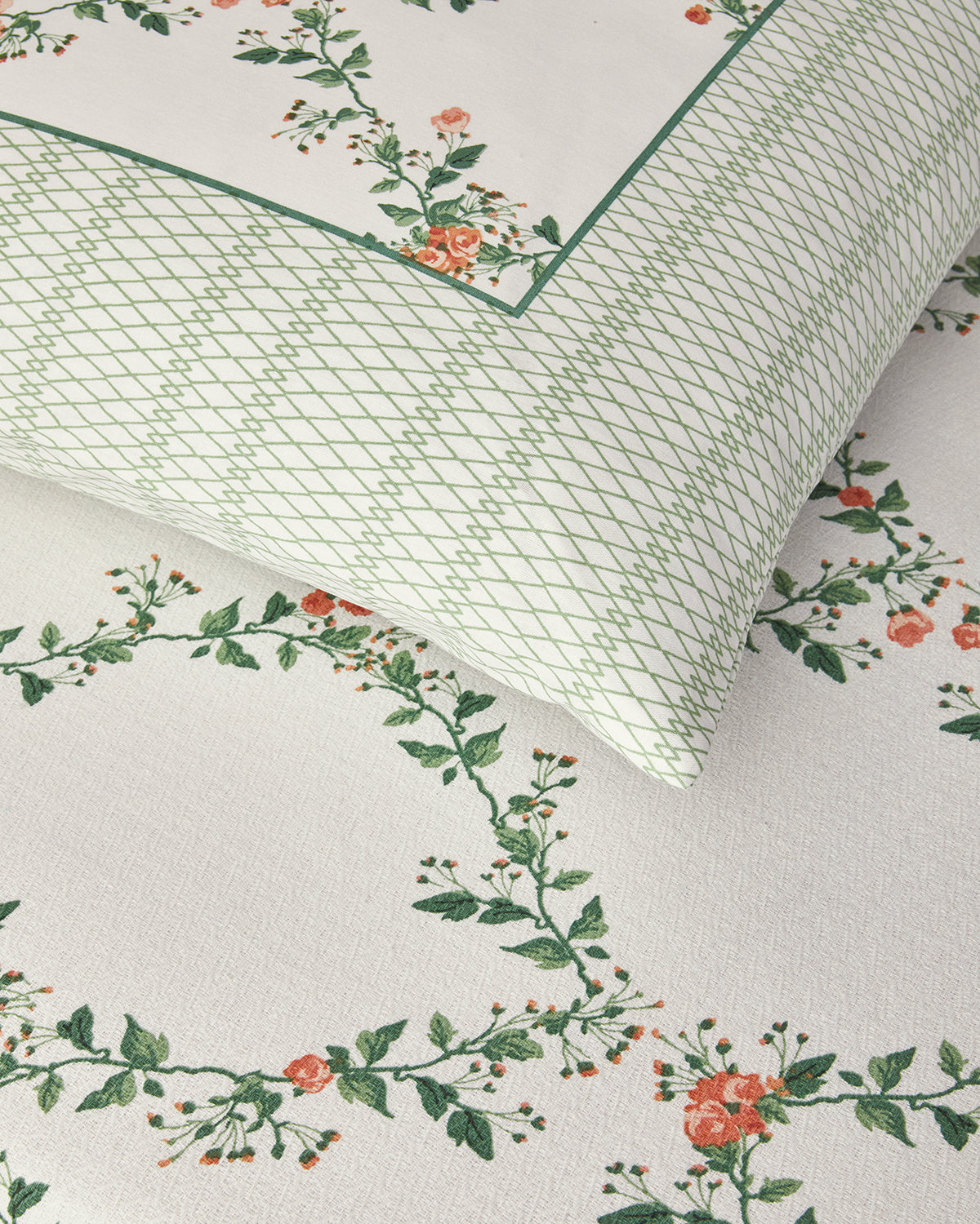 Floral Slice Printed Summer Blanket Set Green (view 9)