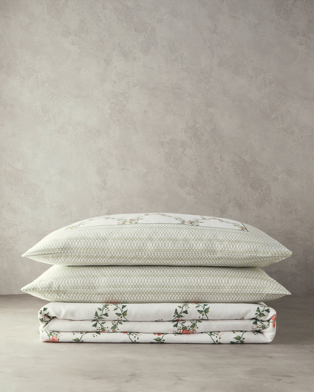 Floral Slice Printed Summer Blanket Set Green (view 10)