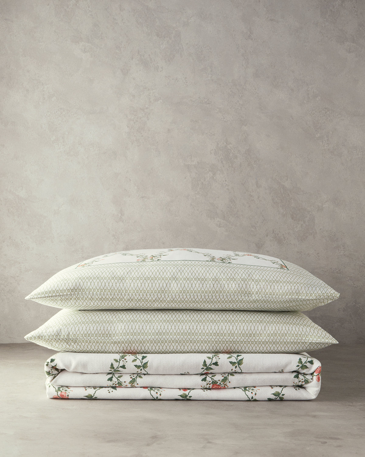 Floral Slice Printed Summer Blanket Set Green (view 10)