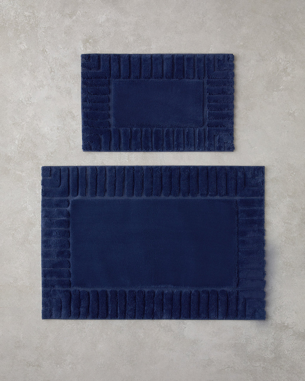 Pearly Cotton Bath Mat Set 60x90 + 40x60 cm Navy Blue