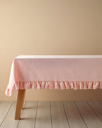 Flor Pura Polyester Ruffled Table Cloth 150x200 cm Pink
