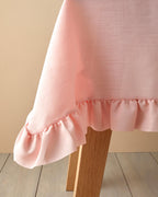 Flor Pura Polyester Ruffled Table Cloth 150x200 cm Pink (view 2)