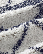 Pyramid Cotton Fringed Bath Mat 50x80 cm Navy Blue - White (view 3)