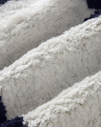 Hola Cotton Fringed Bath Mat 50x80 cm Navy Blue - White (view 2)