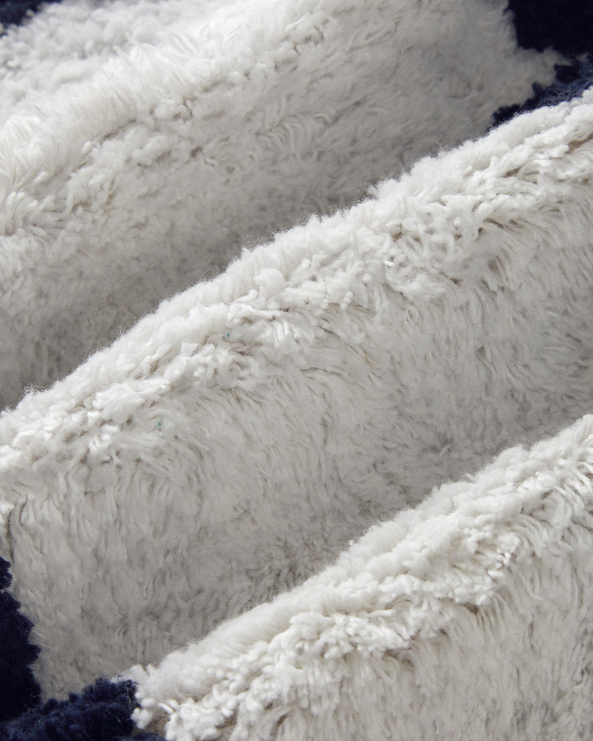 Hola Cotton Fringed Bath Mat 50x80 cm Navy Blue - White (view 2)