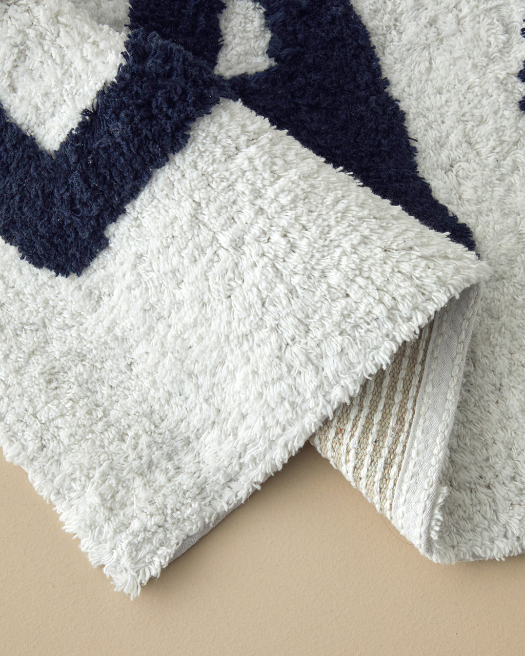 Bath Bliss Cotton Bath Mat 50x80 cm Navy Blue - White